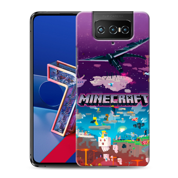 Силиконовый чехол на ASUS ZenFone 7 с принтом Майнкрафт Minecraft Силиконовый чехол на ASUS ZenFone 7 с принтом Майнкрафт Minecraft