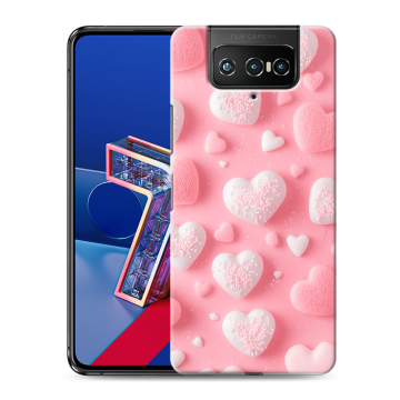 Силиконовый чехол на ASUS ZenFone 7 с принтом Сердечки Силиконовый чехол на ASUS ZenFone 7 с принтом Сердечки