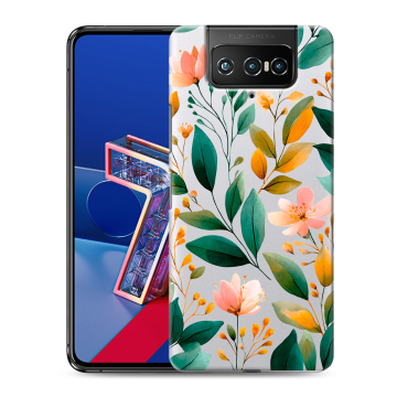 Силиконовый чехол на ASUS ZenFone 7 с принтом Цветы паттерн