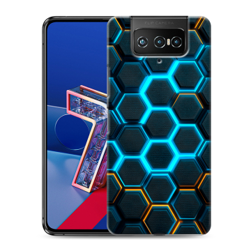 Силиконовый чехол на ASUS ZenFone 7 с принтом Неоновые соты