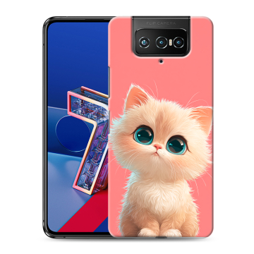 Силиконовый чехол на ASUS ZenFone 7 с принтом Розовый котенок