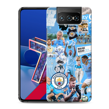 Силиконовый чехол на ASUS ZenFone 7 с принтом Man City Манчестер Сити
