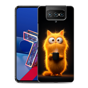 Силиконовый чехол на ASUS ZenFone 7 с принтом Смешной кот