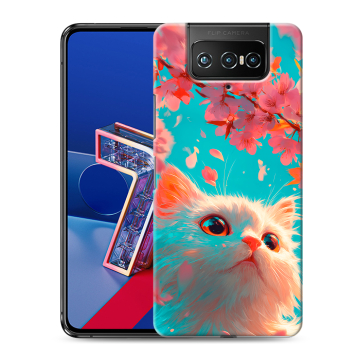 Силиконовый чехол на ASUS ZenFone 7 с принтом Красивый кот