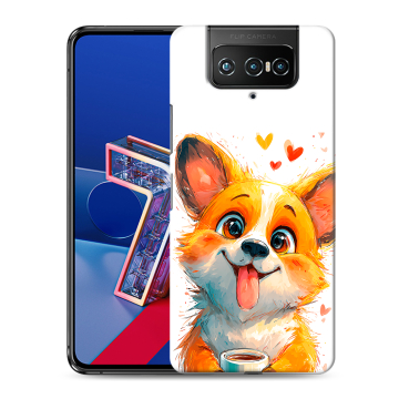 Силиконовый чехол на ASUS ZenFone 7 с принтом корги