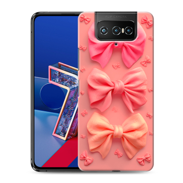 Силиконовый чехол на ASUS ZenFone 7 с принтом Розовые бантики