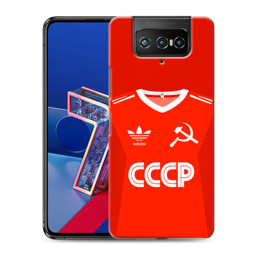 Силиконовый чехол на ASUS ZenFone 7 с принтом Флаг Герб СССР
