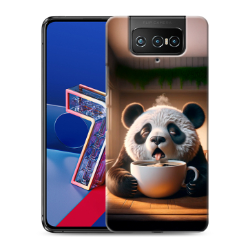 Силиконовый чехол на ASUS ZenFone 7 с принтом смешная панда