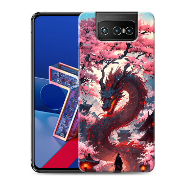 Силиконовый чехол на ASUS ZenFone 7 с принтом Дракон Японский