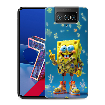 Силиконовый чехол на ASUS ZenFone 7 с принтом Спанч боб Спанчбоб