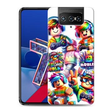 Силиконовый чехол на ASUS ZenFone 7 с принтом Roblox Роблокс