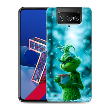 Силиконовый чехол на ASUS ZenFone 7 с принтом Новый год гринч
