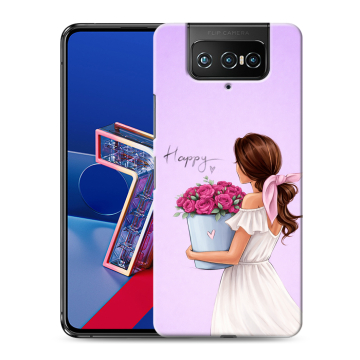 Силиконовый чехол на ASUS ZenFone 7 с принтом женский