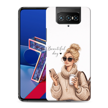 Силиконовый чехол на ASUS ZenFone 7 с принтом женский