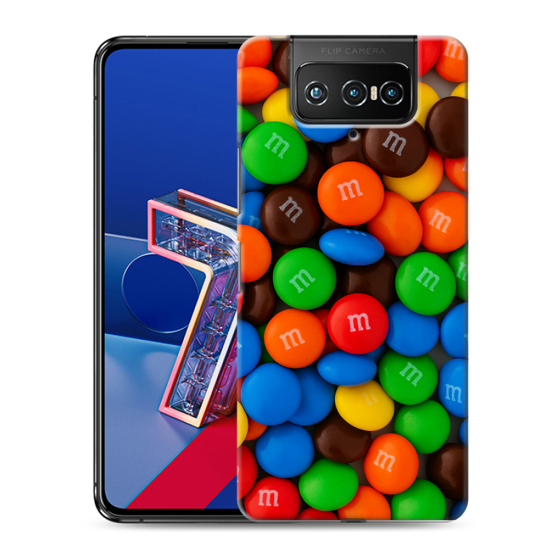 Силиконовый противоударный чехол на ASUS ZenFone 7 с принтом Конфеты Силиконовый противоударный чехол на ASUS ZenFone 7 с принтом Конфеты