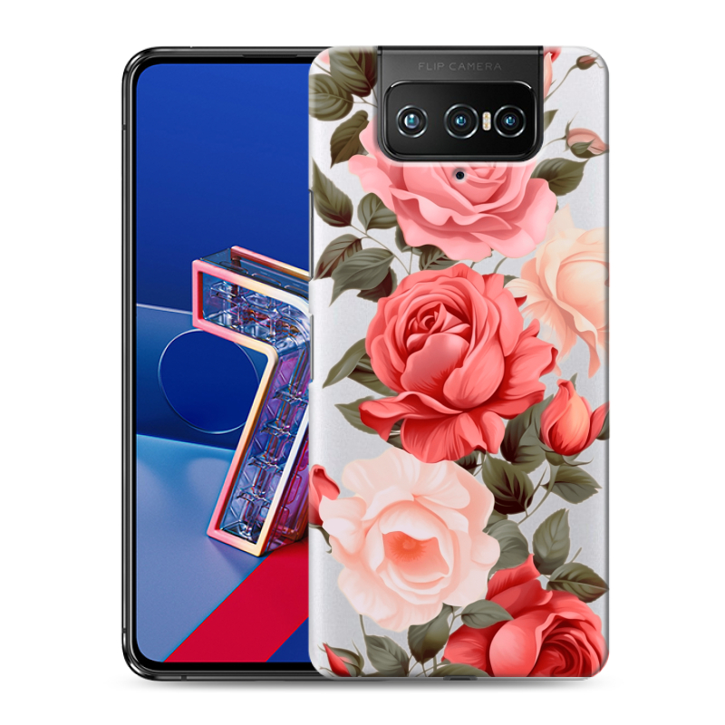 Силиконовый чехол на ASUS ZenFone 7 с принтом Розы Силиконовый чехол на ASUS ZenFone 7 с принтом Розы