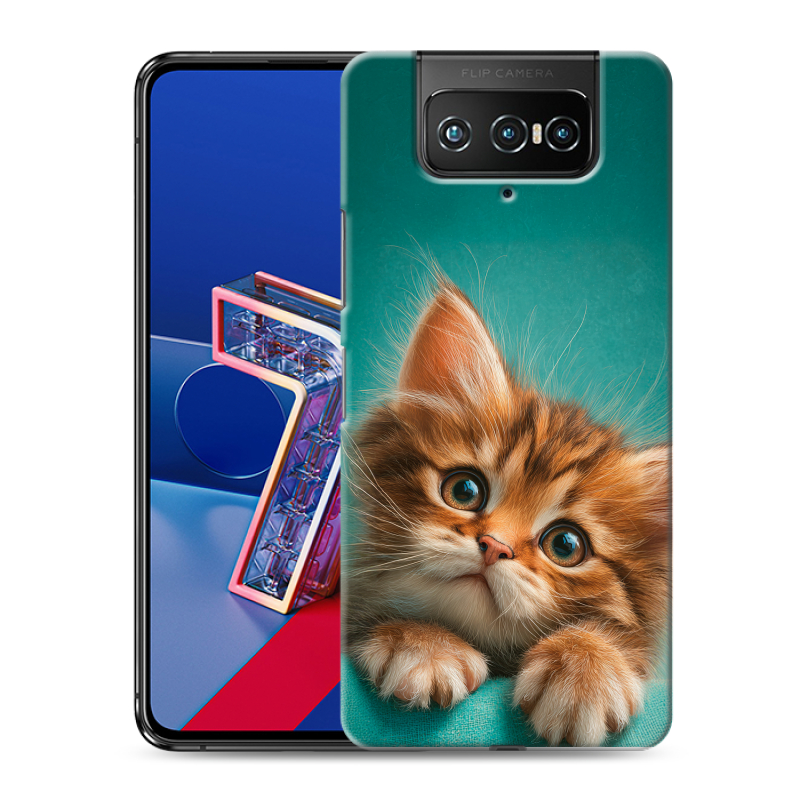 Силиконовый чехол на ASUS ZenFone 7 с принтом котенок Силиконовый чехол на ASUS ZenFone 7 с принтом котенок