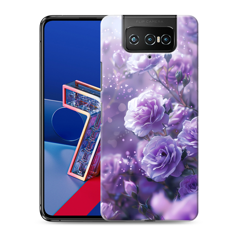 Силиконовый чехол на ASUS ZenFone 7 с принтом Розы цветы Силиконовый чехол на ASUS ZenFone 7 с принтом Розы цветы