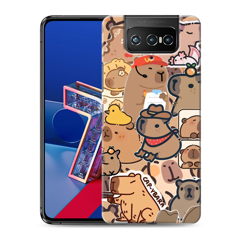 Силиконовый чехол на ASUS ZenFone 7 с принтом капибара Силиконовый чехол на ASUS ZenFone 7 с принтом капибара