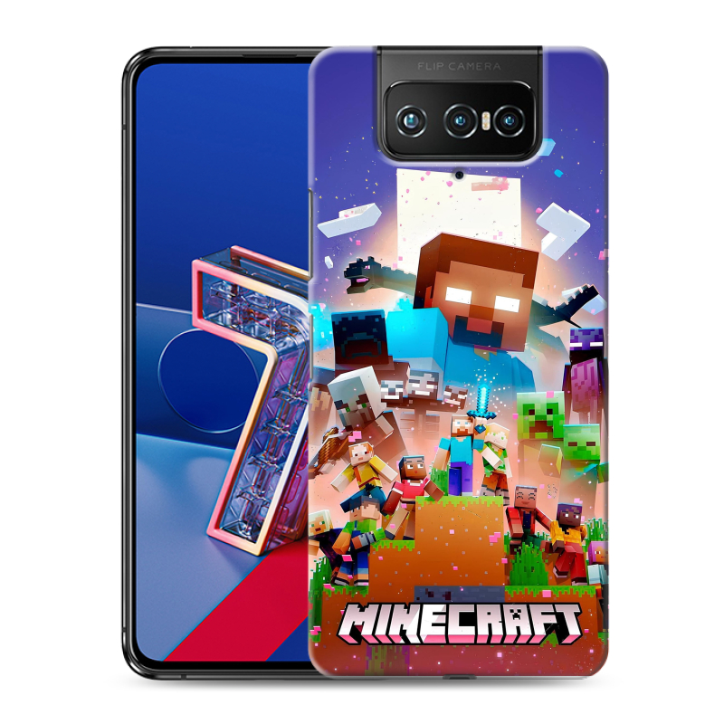 Силиконовый чехол на ASUS ZenFone 7 с принтом Майнкрафт Minecraft Силиконовый чехол на ASUS ZenFone 7 с принтом Майнкрафт Minecraft