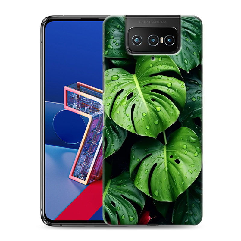 Силиконовый противоударный чехол на ASUS ZenFone 7 с принтом Листья Силиконовый противоударный чехол на ASUS ZenFone 7 с принтом Листья
