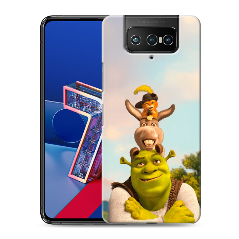 Силиконовый противоударный чехол на ASUS ZenFone 7 с принтом Шрек Shrek Силиконовый противоударный чехол на ASUS ZenFone 7 с принтом Шрек Shrek