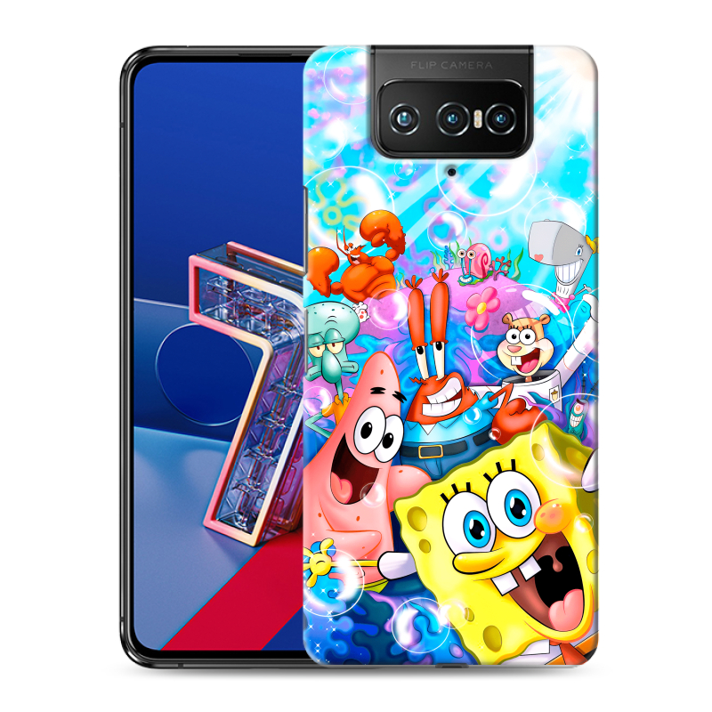 Силиконовый чехол на ASUS ZenFone 7 с принтом спанчбоб спанч боб Силиконовый чехол на ASUS ZenFone 7 с принтом спанчбоб спанч боб