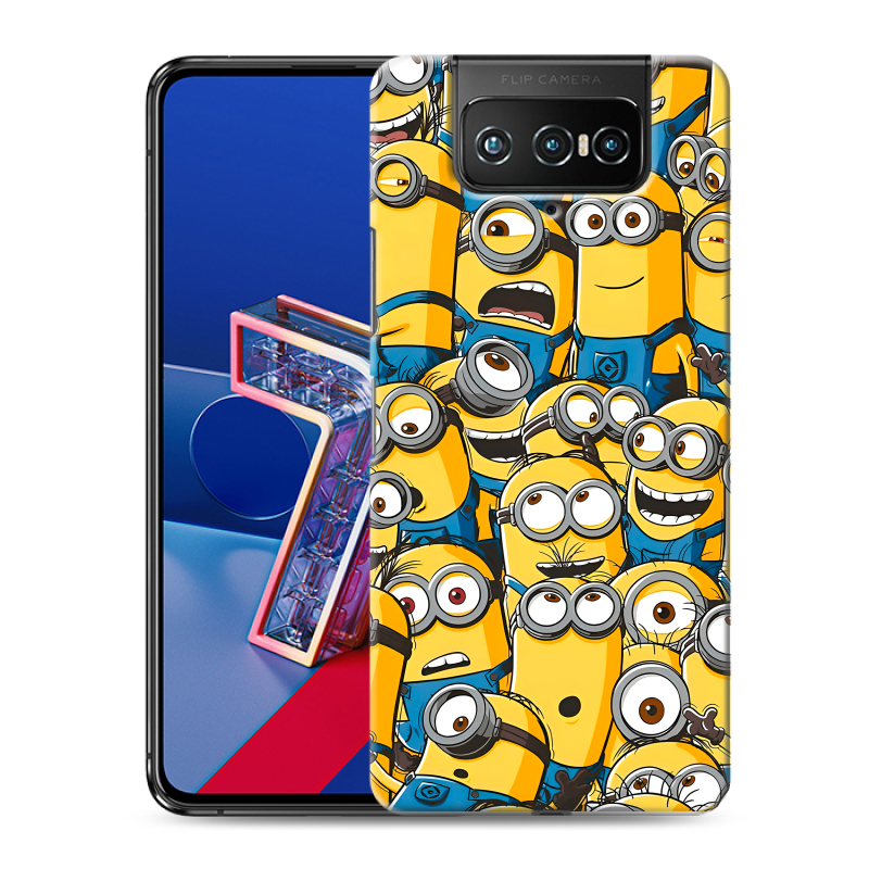 Силиконовый противоударный чехол на ASUS ZenFone 7 с принтом Миньоны Силиконовый противоударный чехол на ASUS ZenFone 7 с принтом Миньоны