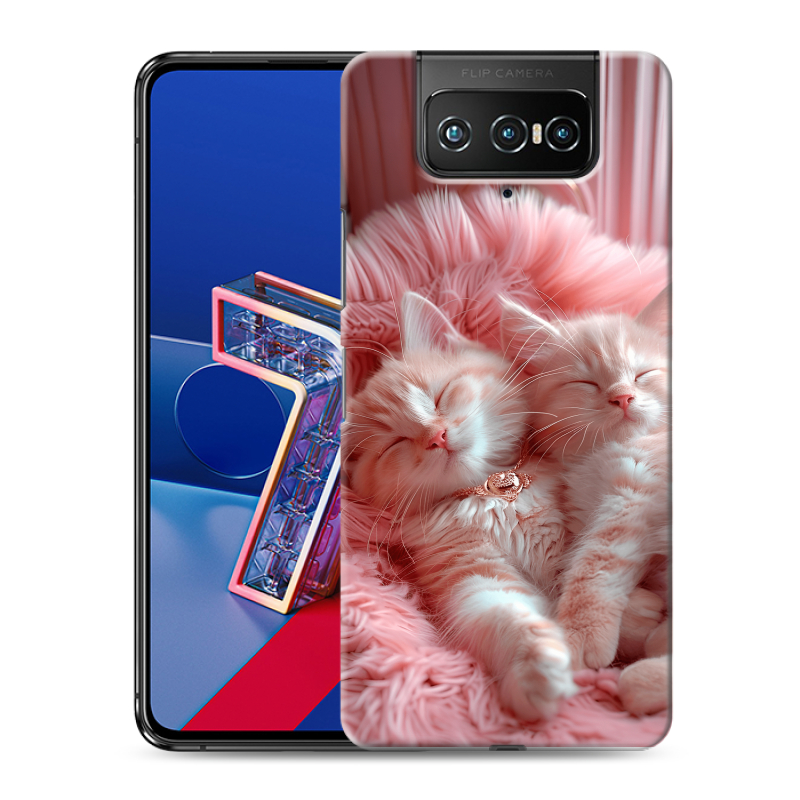 Силиконовый противоударный чехол на ASUS ZenFone 7 с принтом котята котики Силиконовый противоударный чехол на ASUS ZenFone 7 с принтом котята котики