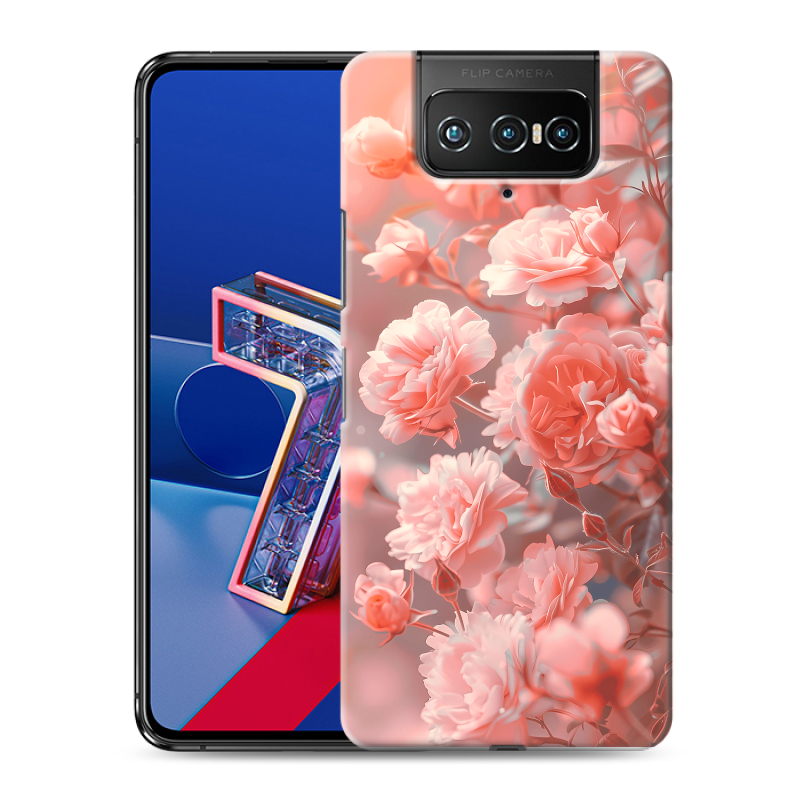 Силиконовый чехол на ASUS ZenFone 7 с принтом Розы цветы Силиконовый чехол на ASUS ZenFone 7 с принтом Розы цветы