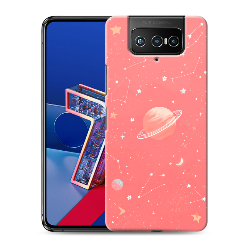 Силиконовый чехол на ASUS ZenFone 7 с принтом Розовый космос Силиконовый чехол на ASUS ZenFone 7 с принтом Розовый космос