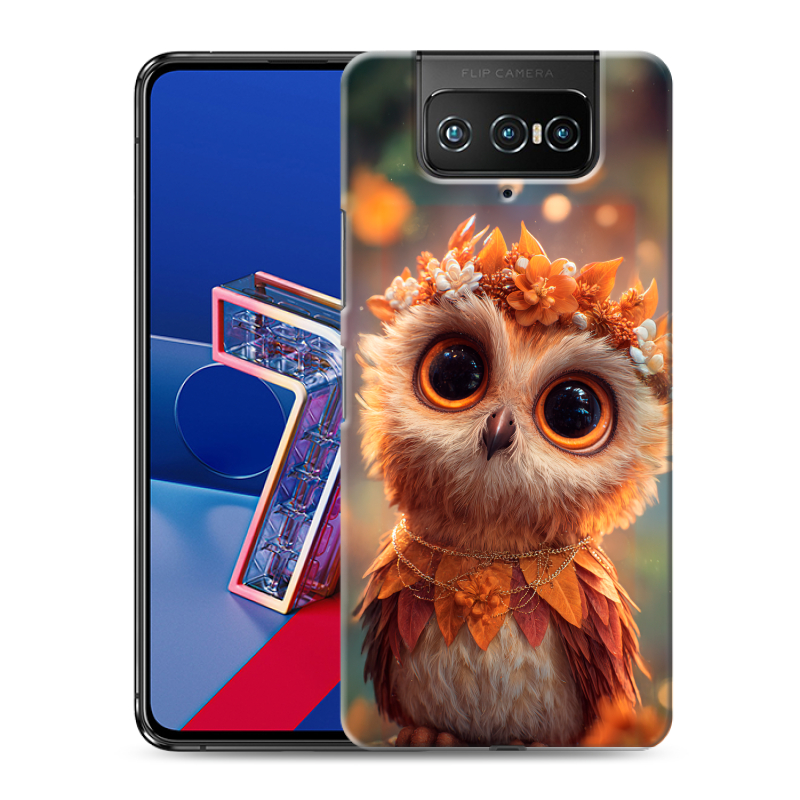 Силиконовый противоударный чехол на ASUS ZenFone 7 с принтом Милая сова Силиконовый противоударный чехол на ASUS ZenFone 7 с принтом Милая сова
