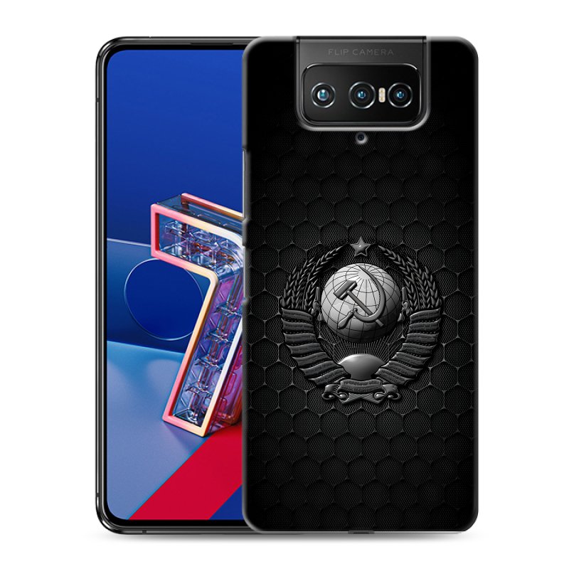 Силиконовый чехол на ASUS ZenFone 7 с принтом Герб Флаг СССР Силиконовый чехол на ASUS ZenFone 7 с принтом Герб Флаг СССР