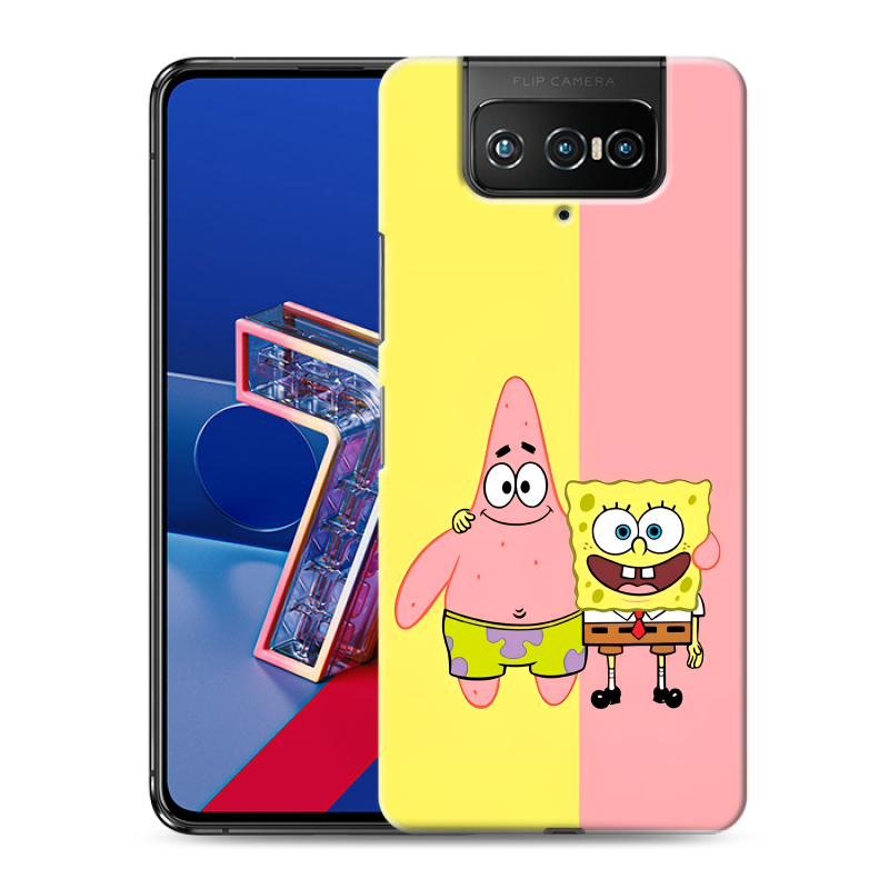 Силиконовый чехол на ASUS ZenFone 7 с принтом Спанч боб Спанчбоб Силиконовый чехол на ASUS ZenFone 7 с принтом Спанч боб Спанчбоб