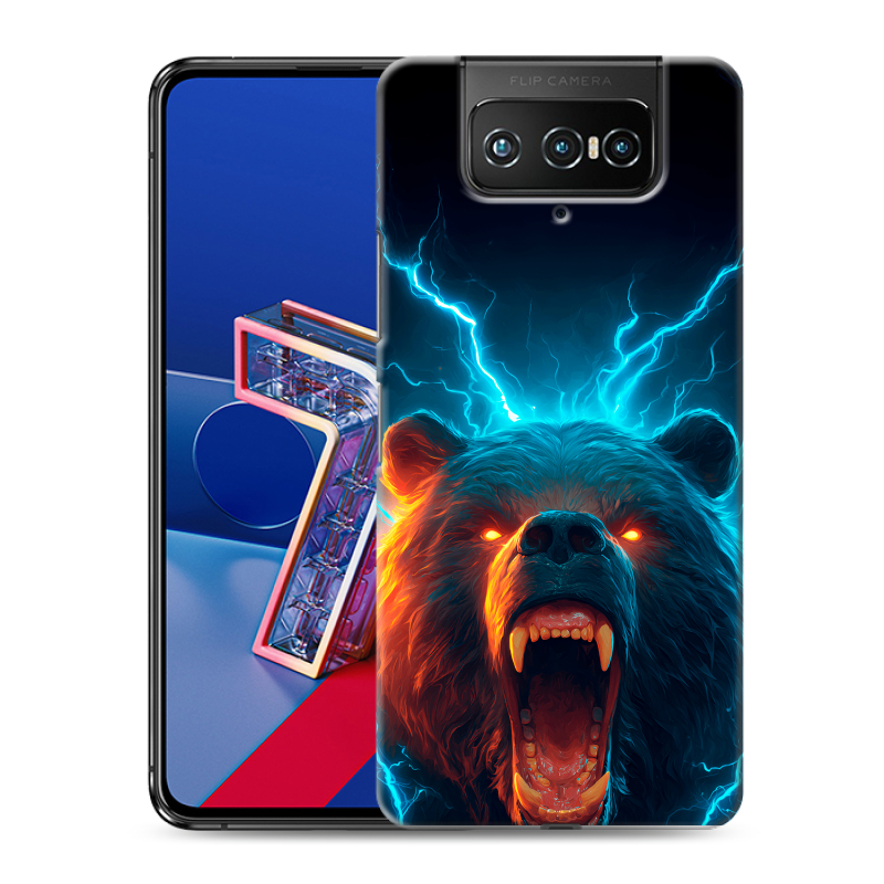 Силиконовый чехол на ASUS ZenFone 7 с принтом Медведь Силиконовый чехол на ASUS ZenFone 7 с принтом Медведь