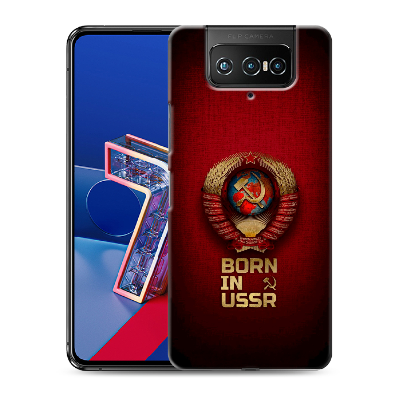 Силиконовый чехол на ASUS ZenFone 7 с принтом Флаг Герб СССР Силиконовый чехол на ASUS ZenFone 7 с принтом Флаг Герб СССР