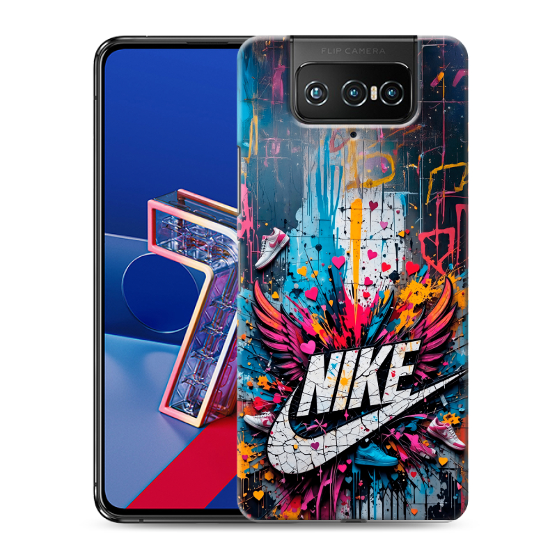 Силиконовый противоударный чехол на ASUS ZenFone 7 с принтом Nike Найк Силиконовый противоударный чехол на ASUS ZenFone 7 с принтом Nike Найк