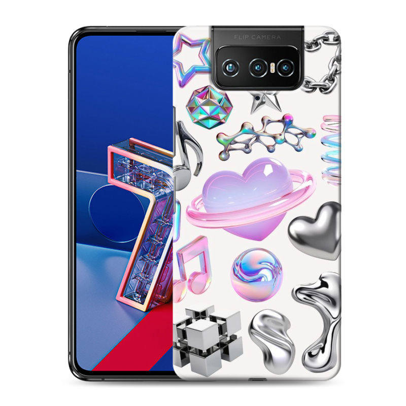 Силиконовый противоударный чехол на ASUS ZenFone 7 с принтом Y2K Силиконовый противоударный чехол на ASUS ZenFone 7 с принтом Y2K