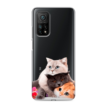 Силиконовый чехол на Xiaomi Mi 10T с принтом Кошки Силиконовый чехол на Xiaomi Mi 10T с принтом Кошки