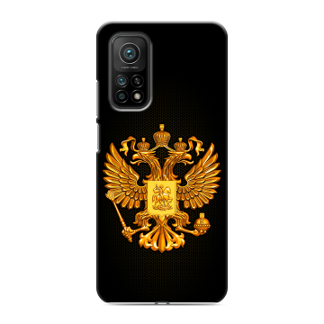 Силиконовый чехол на Xiaomi Mi 10T с принтом Герб России желтый Силиконовый чехол на Xiaomi Mi 10T с принтом Герб России желтый