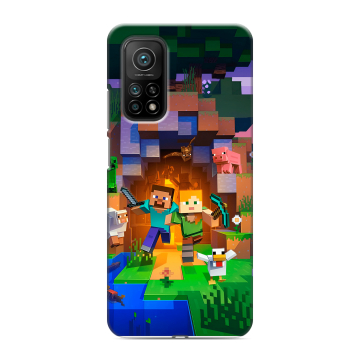 Силиконовый чехол на Xiaomi Mi 10T с принтом Майнкрафт Minecraft
