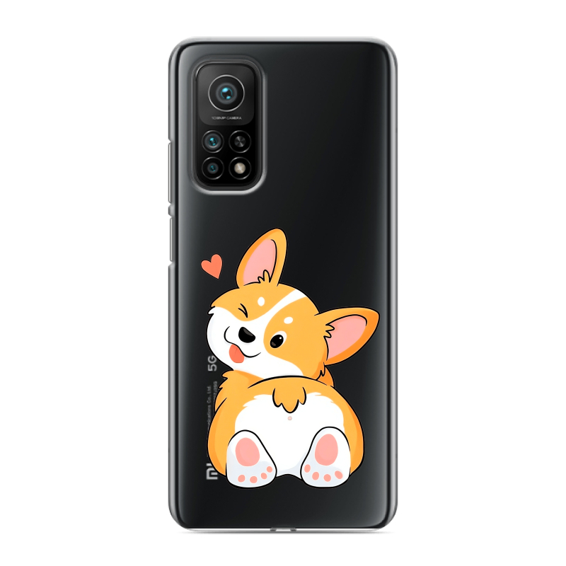 Силиконовый противоударный чехол на Xiaomi Mi 10T с принтом Корги Силиконовый противоударный чехол на Xiaomi Mi 10T с принтом Корги
