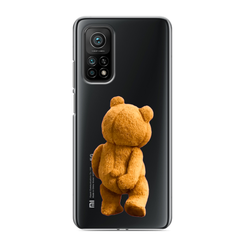 Силиконовый противоударный чехол на Xiaomi Mi 10T с принтом Медведь Силиконовый противоударный чехол на Xiaomi Mi 10T с принтом Медведь