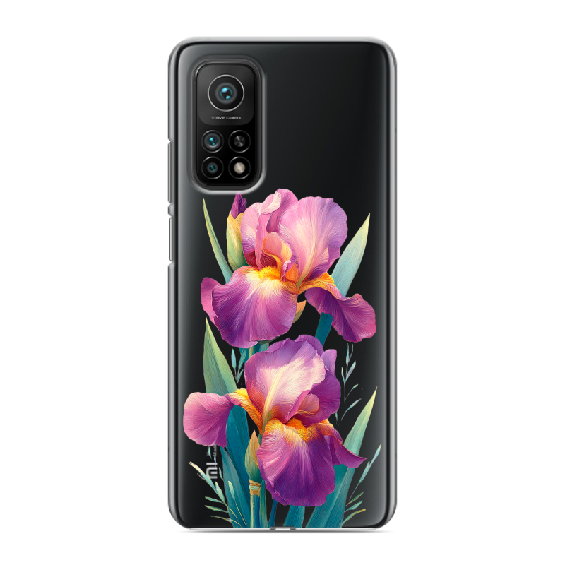 Силиконовый противоударный чехол на Xiaomi Mi 10T с принтом Цветы орхидеи Силиконовый противоударный чехол на Xiaomi Mi 10T с принтом Цветы орхидеи