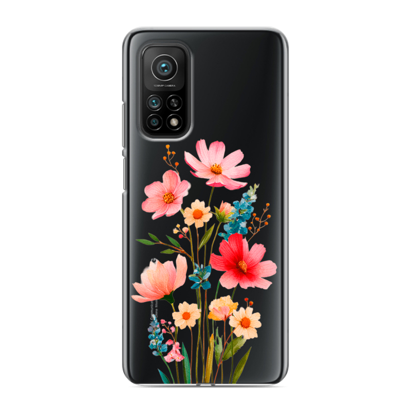 Пластиковый чехол на Xiaomi Mi 10T с принтом Цветы Пластиковый чехол на Xiaomi Mi 10T с принтом Цветы