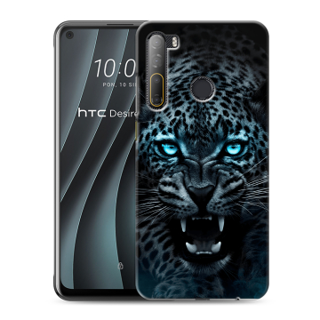 Силиконовый чехол на HTC Desire 20 Pro с принтом Темный леопард