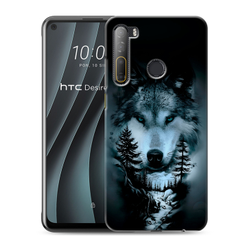 Силиконовый чехол на HTC Desire 20 Pro с принтом Лесной волк