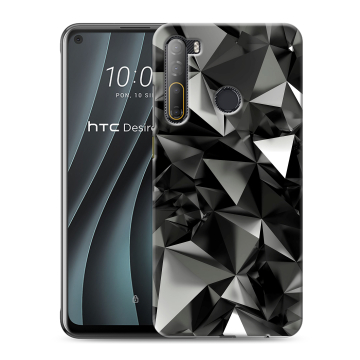 Силиконовый чехол на HTC Desire 20 Pro с принтом Черные кристаллы