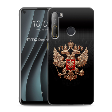 Силиконовый чехол на HTC Desire 20 Pro с принтом Герб России