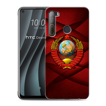 Силиконовый чехол на HTC Desire 20 Pro с принтом Герб СССР